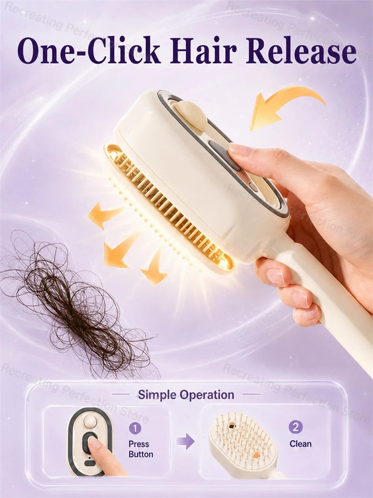 Professional Hair Straightener Brush – No Heat Spray, Red Light Therapy, Scalp Massage, Cordless & Portable, Fast Charge