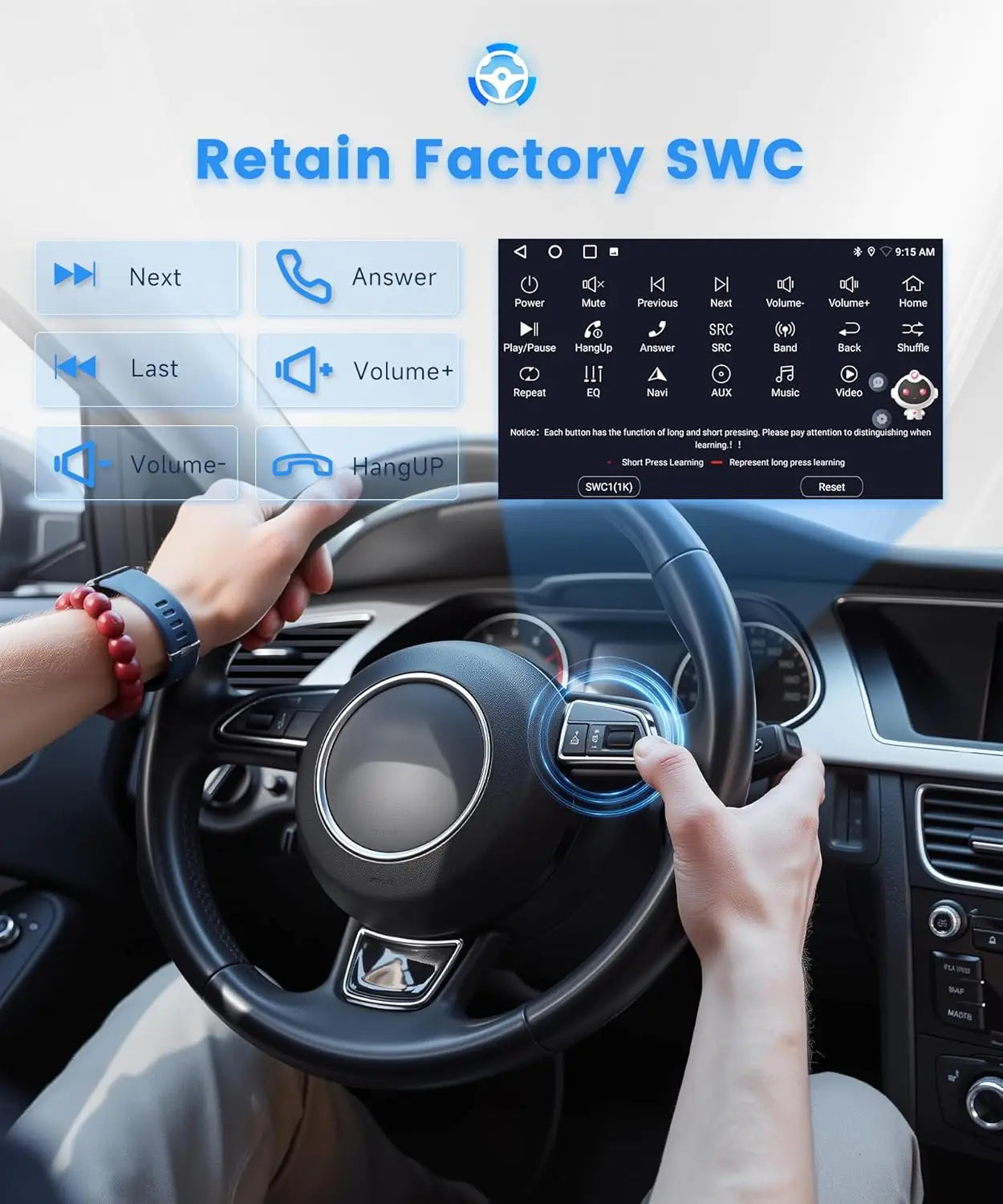7inch Android 13 Touch Screen Car Stereo Radio 2+64GB GPS Navigation For Chevy Silverado 1500/2500/3500 2003-2006 Tahoe 2003-2006 GMC Sierra 1500/2500/3500 2003-2006 Yukon 2004-2006 Support CarPlay Backup Camera Bluetooth AHD