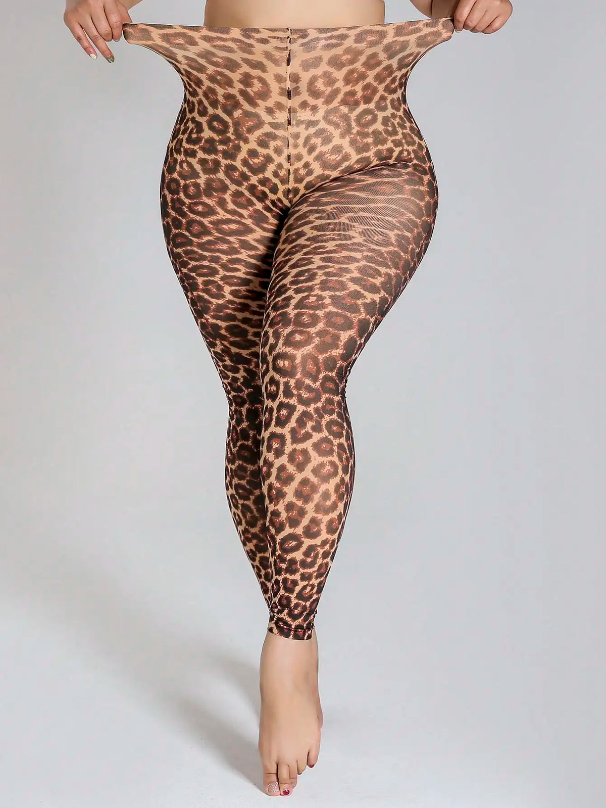 1 Piece Women's Oversized Leopard Print 9-Point Pantyhose High Stretch Fashion Sexy Daily/Party Tights