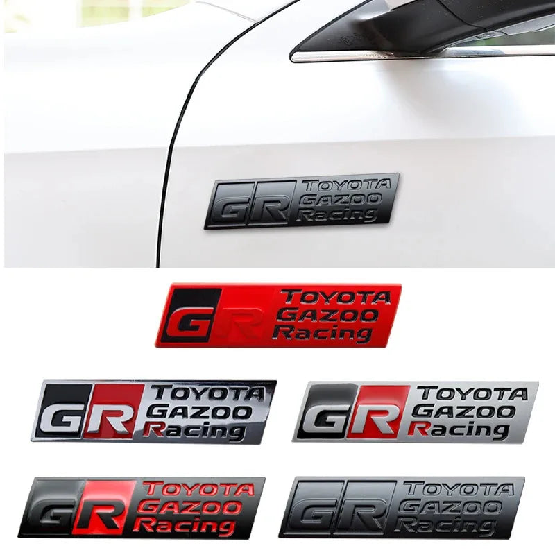 3D Metal GR Logo Car Emblem Stickers Decor Rear Tail Body Decals For Toyota GR Sport Yaris Corolla Hilux Supra C-HR Accessories