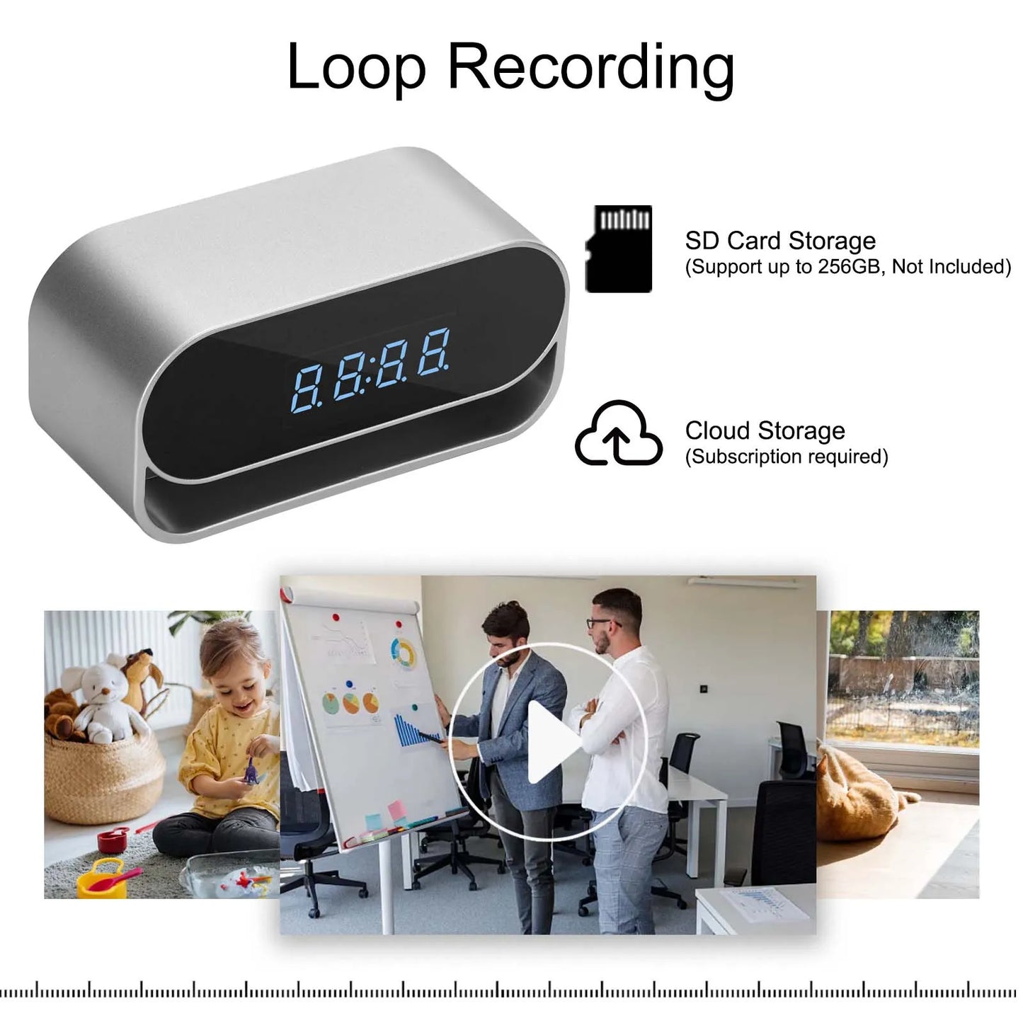 4K Clock Camera — WiFi Home Security with Night Vision & App