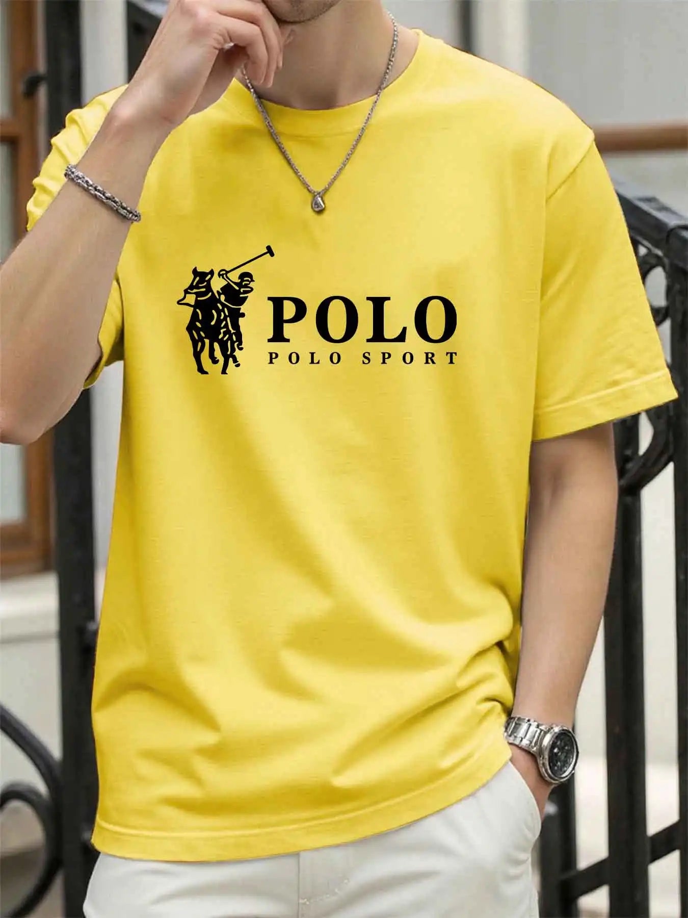 Men's 100% Cotton Print T-Shirt — Loose Fit Summer Sports Top