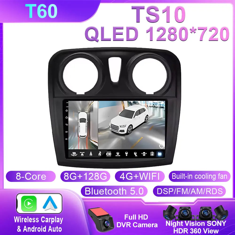 Android 16 Carplay Auto For Renault Logan 2 Sandero 2 2012 - 2016 2017 2018 2019 Car Radio Multimedia Player Stereo GPS WIFI DPS