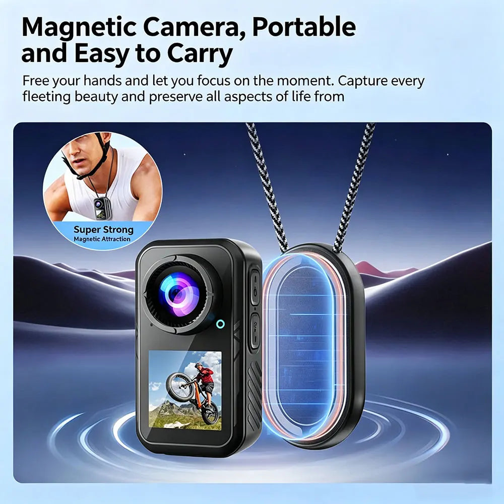 ANSVICAM 5K Mini Action Camera — EIS Stabilised Dual-Screen Body Cam