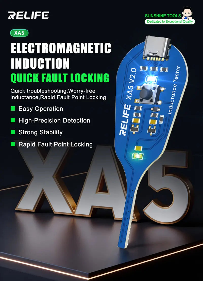 RELIFE XA5 Inductance Tester Electromagnetic Non-Contact Fault Detection for Phones PCB Motherboard Repair Diagnostics Tool