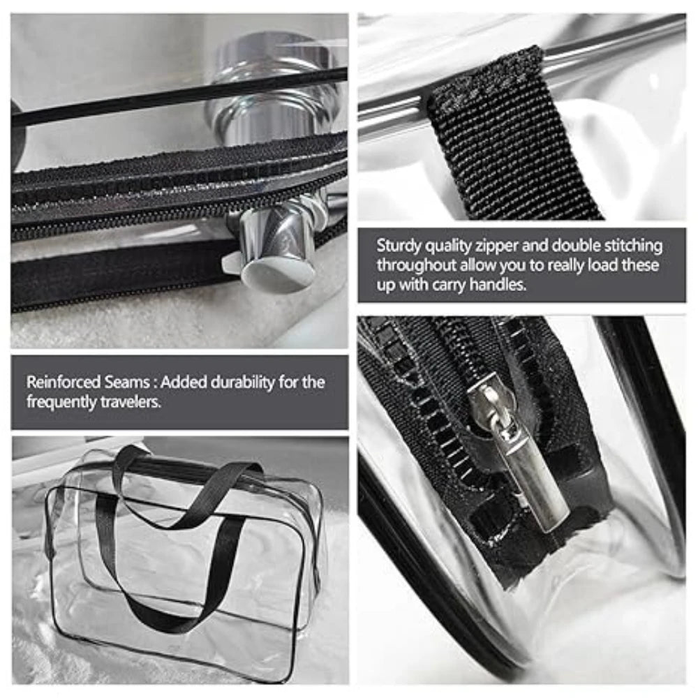 1-12Pcs Large Toy Storage Bags Reusable Clear PVC Travel Waterproof Organizer Bags Makeup Pouch for Books Building Blocks Puzzle
