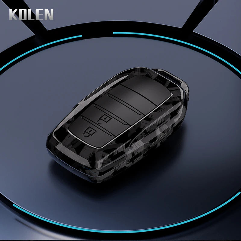 ABS Carbon Fiber Car Flip Key Case Cover For Toyota Sienna Rav4 Crown Hilux Fortuner Camry Land Cruiser Prado Venza Accessories