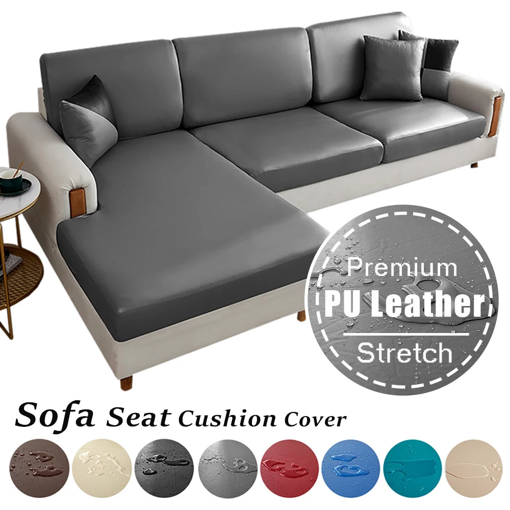 Waterproof PU Leather Sofa Seat Cushion Cover For Living Room Furniture Protector L Shape Corner Armchair Couch Slipcovers