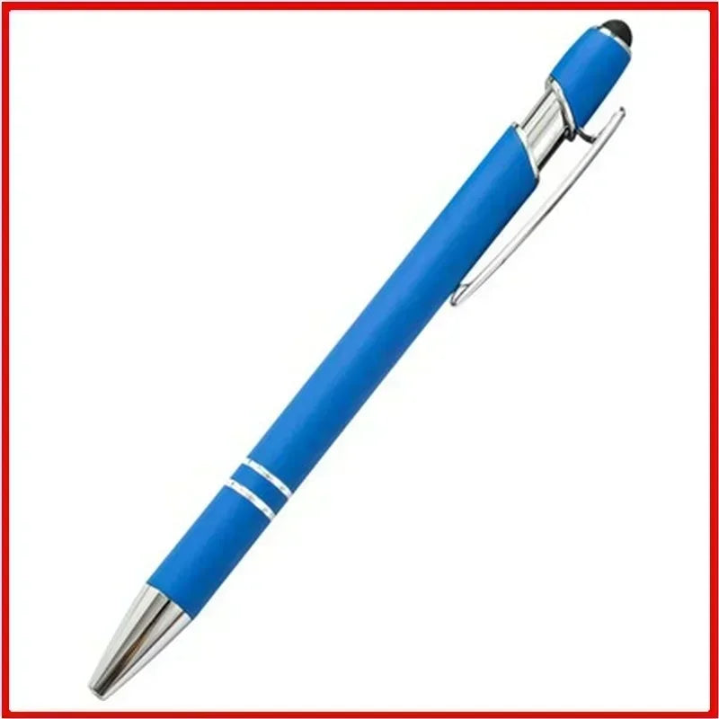 20-200 Pcs Custom Logo Metal Ballpoint Pen Text Engraving Touch Screen Advertising Pen Office School Private Customization Gift