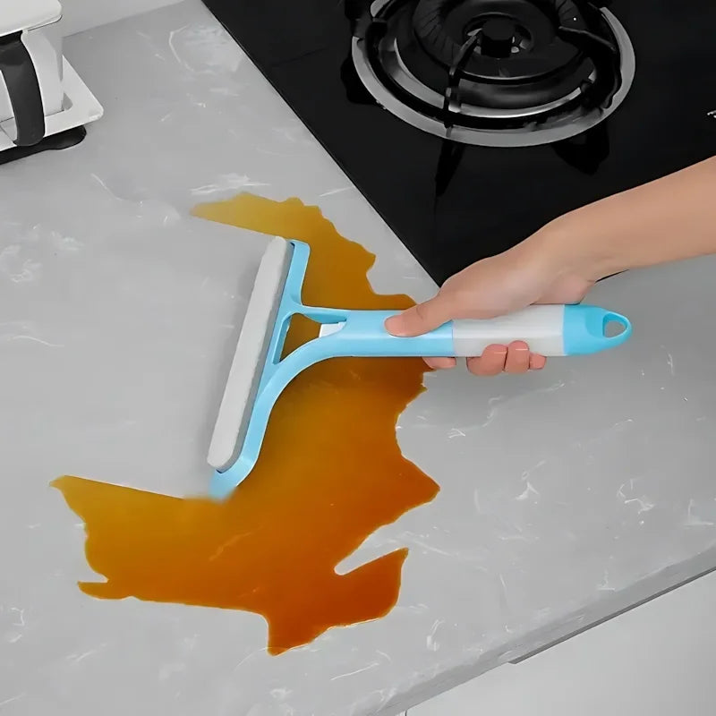 Blue Window Squeegee - Efficient Water Removal Wiper for Home Glass Mirrors Car Windows Cleaning