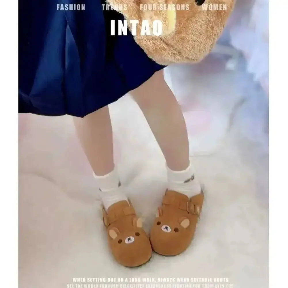 New Thick Bottom Rilakkuma Women's Shoes Cartoon Height Increase Anime Periphery Retro Cute Rilakkuma Slippers