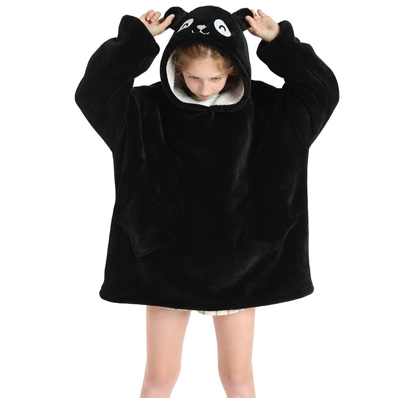 Kids Oversized Hoodie Blanket - Animal Wearable Blanket with Sleeves - photo 21