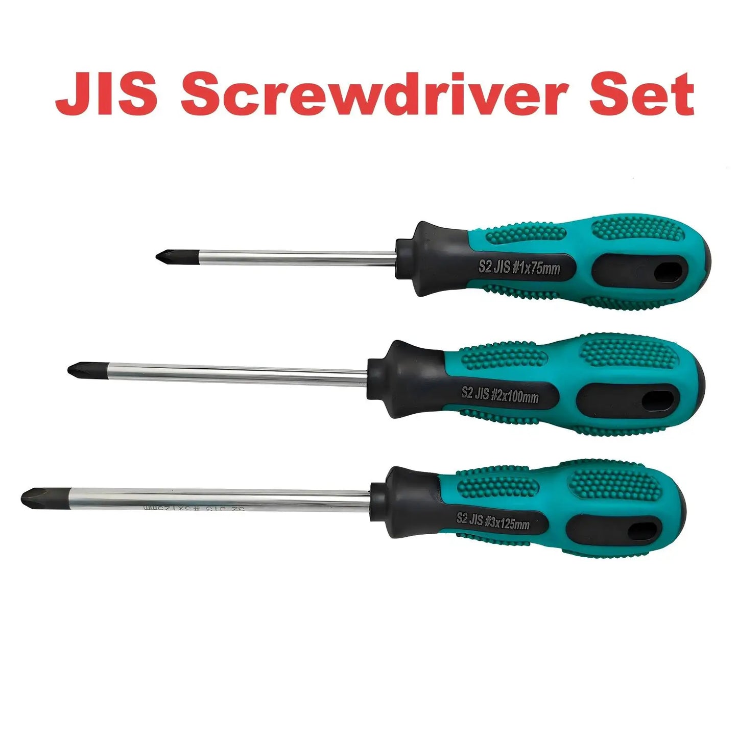 3Pcs JIS Screwdriver Set(#1+#2+#3) with Magnetic Tip, S2 Alloy Steel,For Japanese Standard Screws For Japanese Motorcycles, Cars