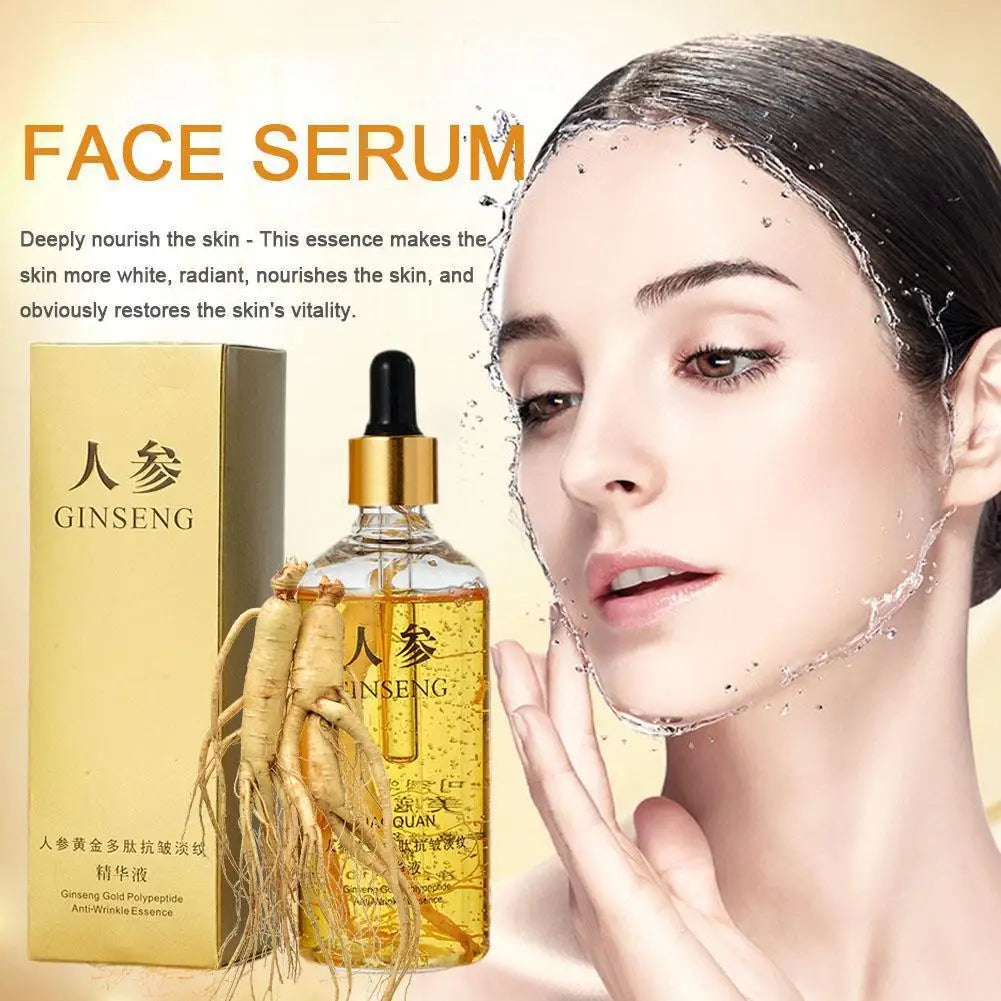 Ginseng Gold Polypeptide Essence Anti-Wrinkle Moisturizing Face Serum Deep Nourishing Skin Care Brightening Firming Facial Care