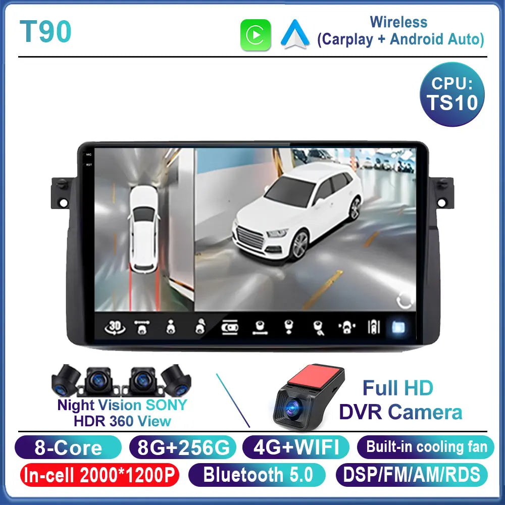 Android 16 Car Radio For BMW E46 M3 X5 1998-2006 Multimedia Video Player GPS 4G Carplay Auto Stereo RDS DSP DVD Head Unit WIFI