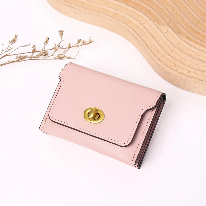 Women's Fashion Short PU Leather Wallet – Slim Coin & Card Holder Purse