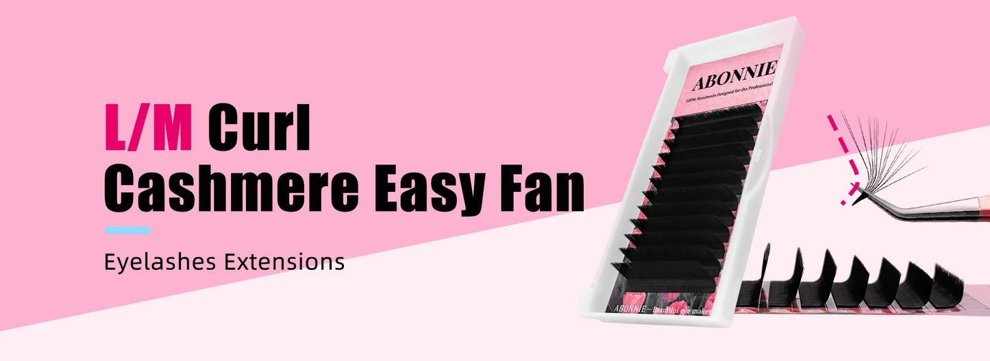 Abonnie Cashmere Easy Fan Lashes Eyelash Extensions Mega Volume Fans All Size Eyelashes Supplies for Eye Beauty