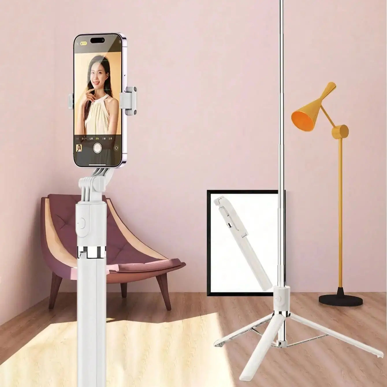 1700mm Selfie Stick Wireless Selfie Stick Phone Tripod Extendable  Stand Foldable Monopod For Smartphones Balance Steady Shootin