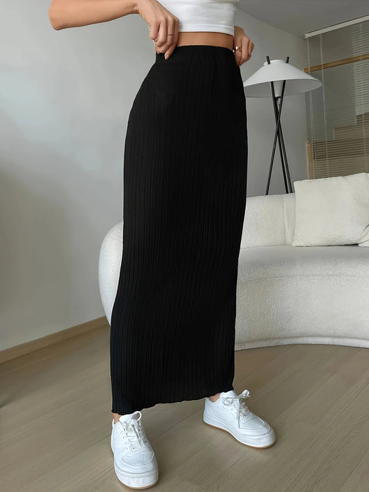 Women's High-Waist Knitted Mini Skirt – Slim Bodycon