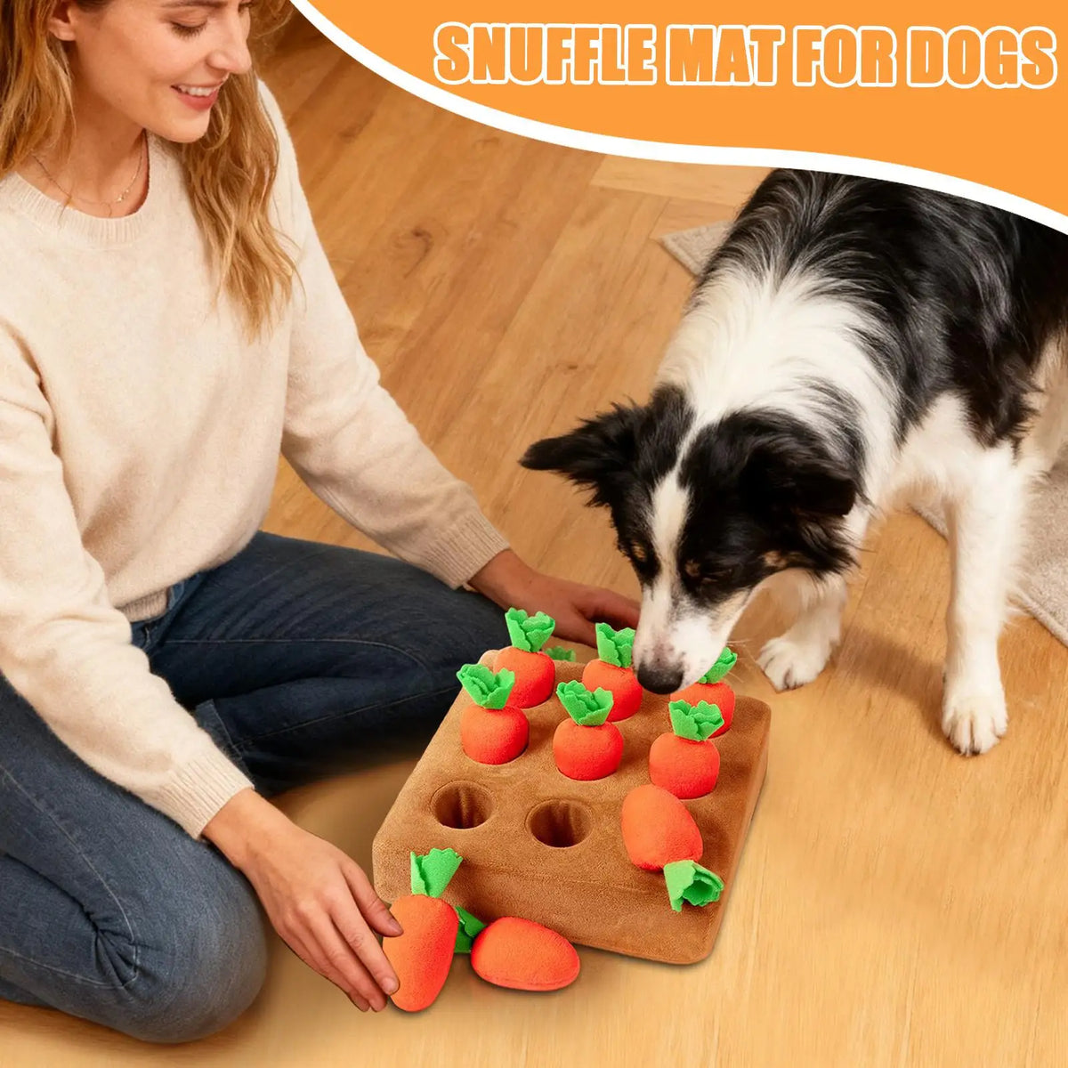 Plush Carrot Sniffing Mat - Slow Feeder for Dogs