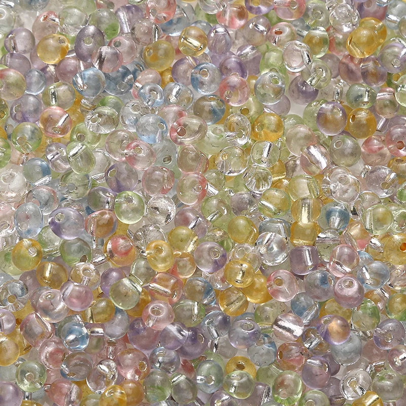 110pcs 4mm Silver Lined Seed Beads Water Drop Shape Czech Glass Beads For DIY Jewelry Making Crafts Charms Bracelets Accessories
