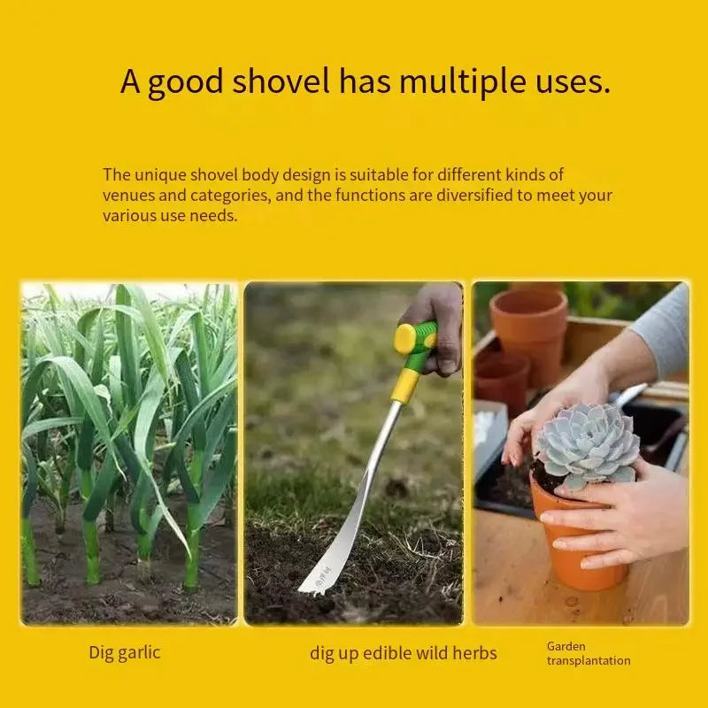 1pc T Shaped Spade Stainless Steel Weeding Troyel Lightweight Hand Tool For Pot Transplanting For Edging Moving Loose Soil Weedi