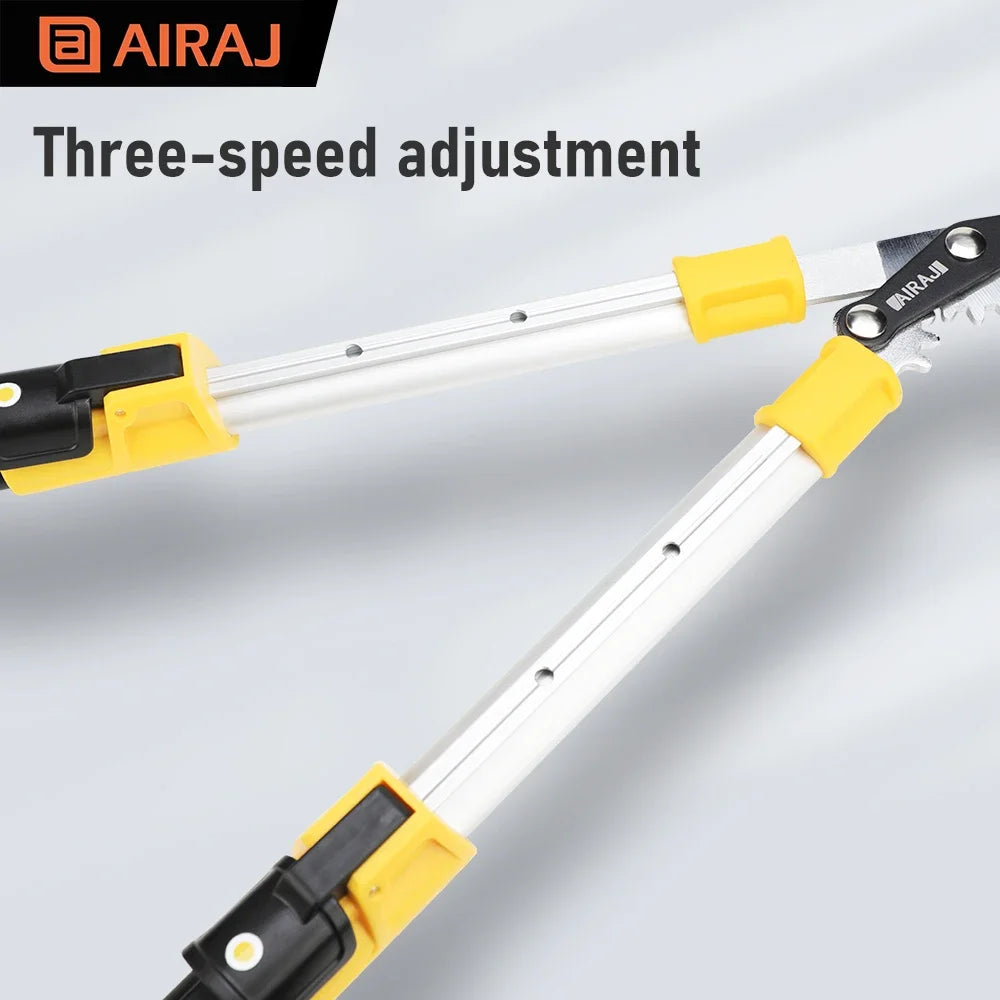 AIRAJ Extendable Pruning Shears – SK5 Toothed Blade Loppers with Aluminum Handles for Branches