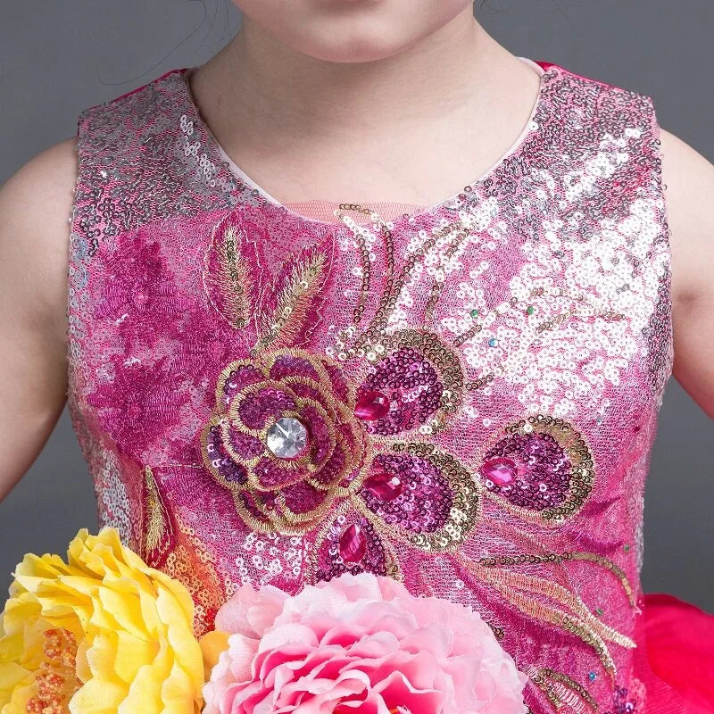 Girls multicolor modern dance dress