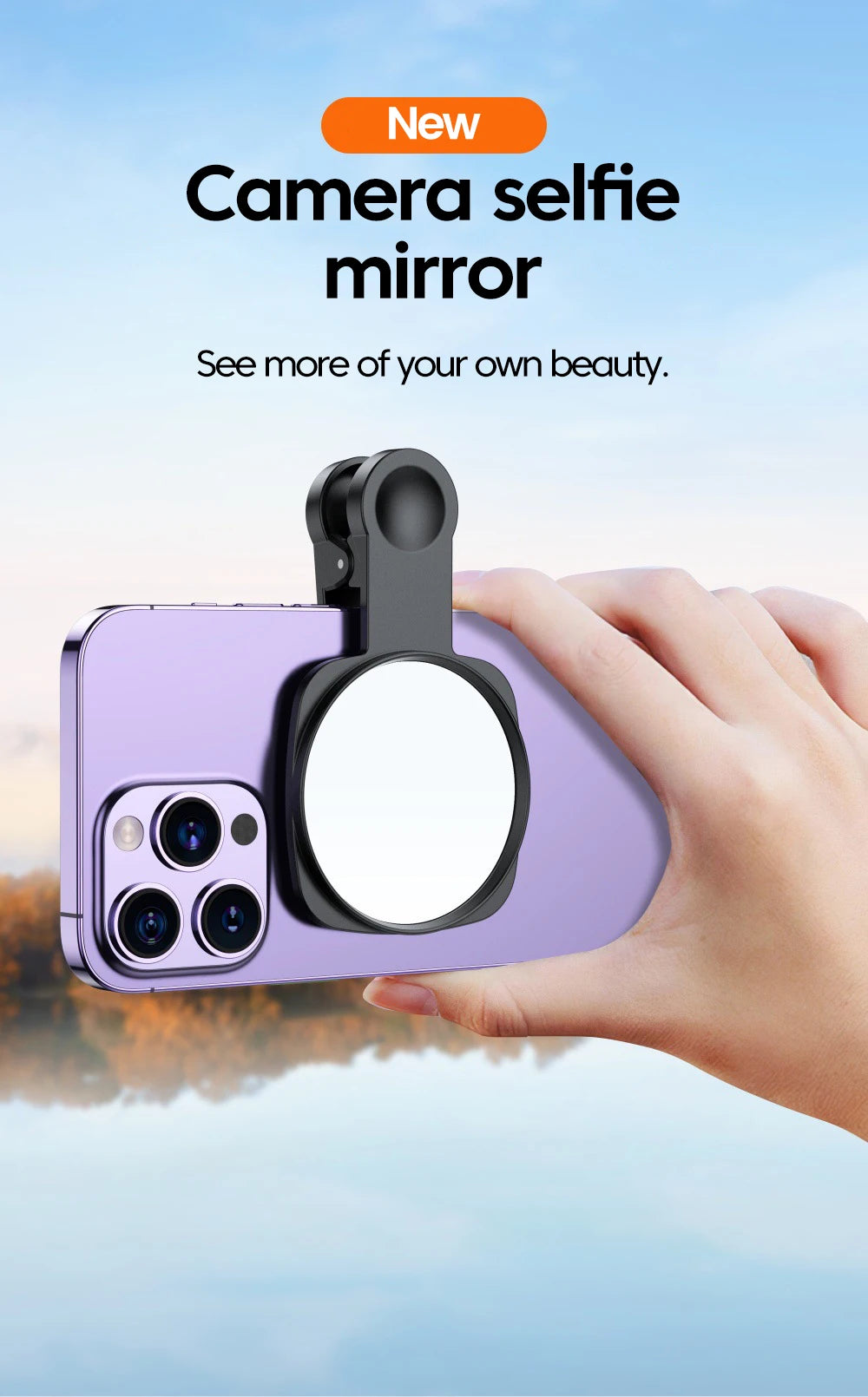 Smartphone Camera Lens Selfie Mirror Clip Kit for IPhone Samsung Smartphone Live Streaming Photo Video Selfie Vlog Accessories