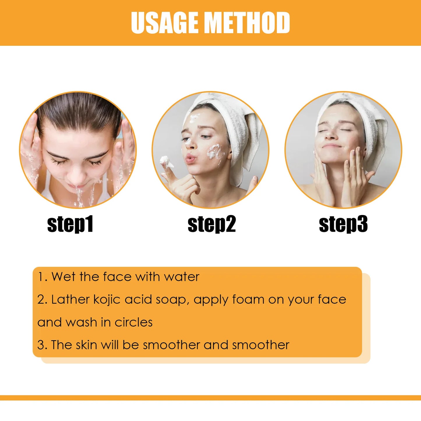 EELHOE Kojic Acid Soap Cleaning Even Skin Skin Brightener Oil Control Nourishing Hydration Skin Care Natural Turmeric Soap 100g