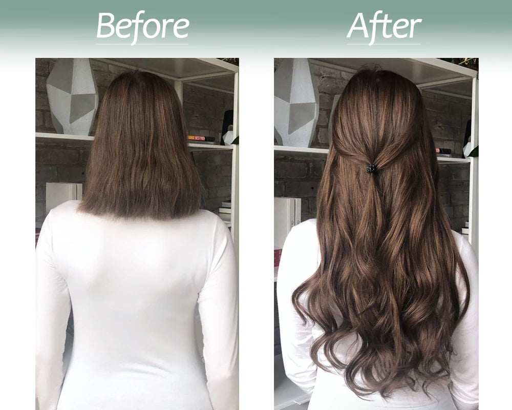 No Clips Natural Hair Extension Synthatic Artificial Long Straight Hairpiece Blonde Black Mixed Color False Hair Piece For Women