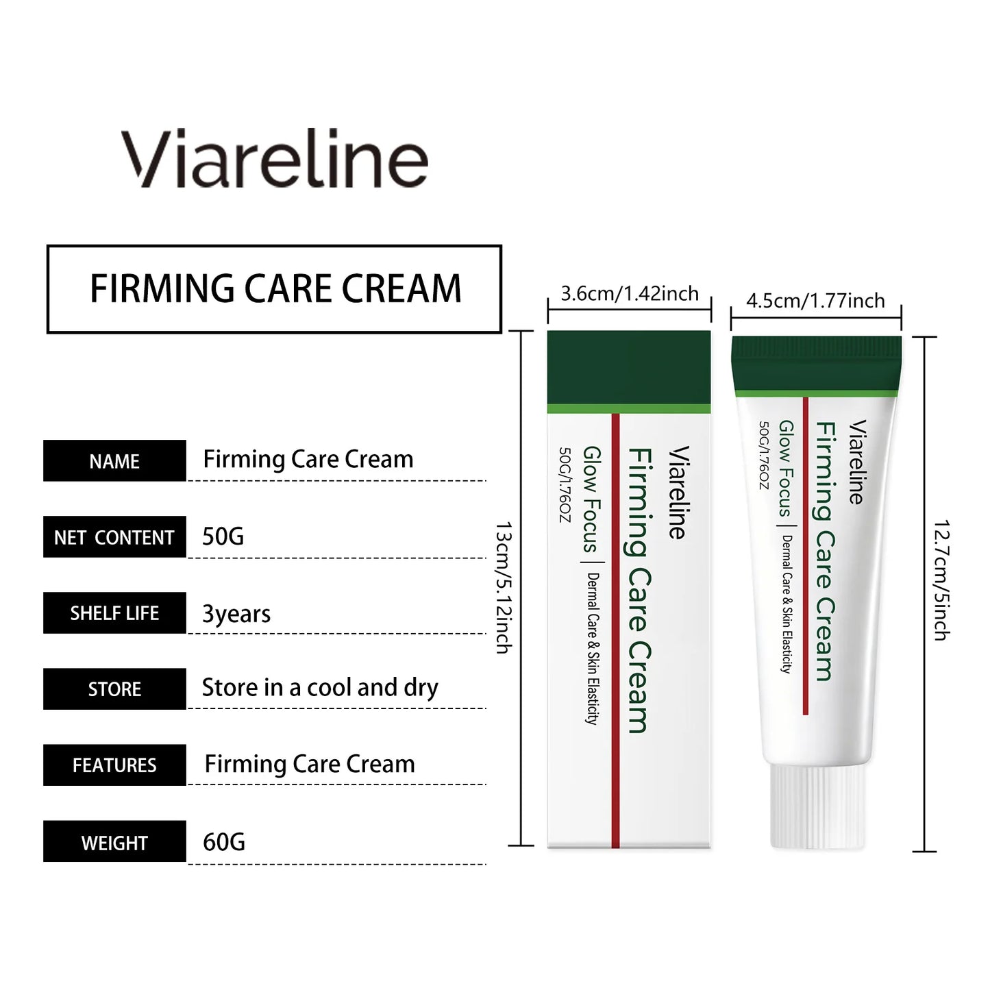 Firming Care Cream 50ml Enhance Skin Elasticity Brighten Skin Tone Smooth Lightweight Non-Greasy Moisturizer Skin Care