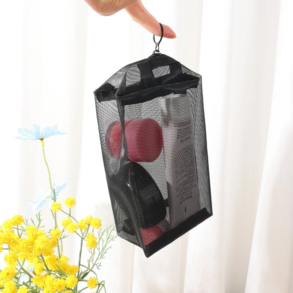 12-1PCS Clear Mesh Storage Bag Small Large Black Cosmetic Bag Portable Travel Toiletry Container Pouches Bags Bathroom Organizer