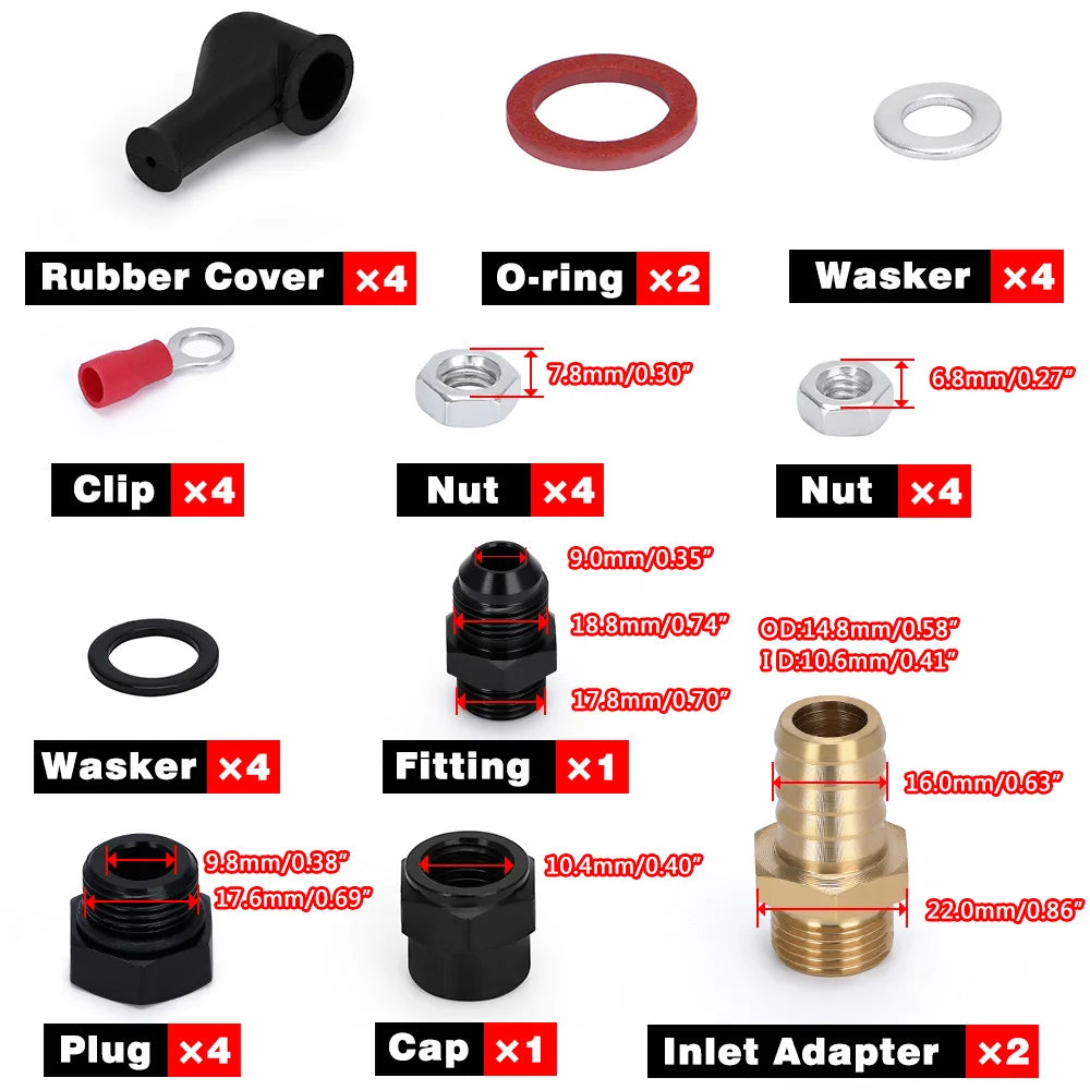 One PC Double Hole PQY Fuel Pump Bracket With Logo + Two Pieces 044 Fuel Pump 300LPH PQY-LD2642+FPB044