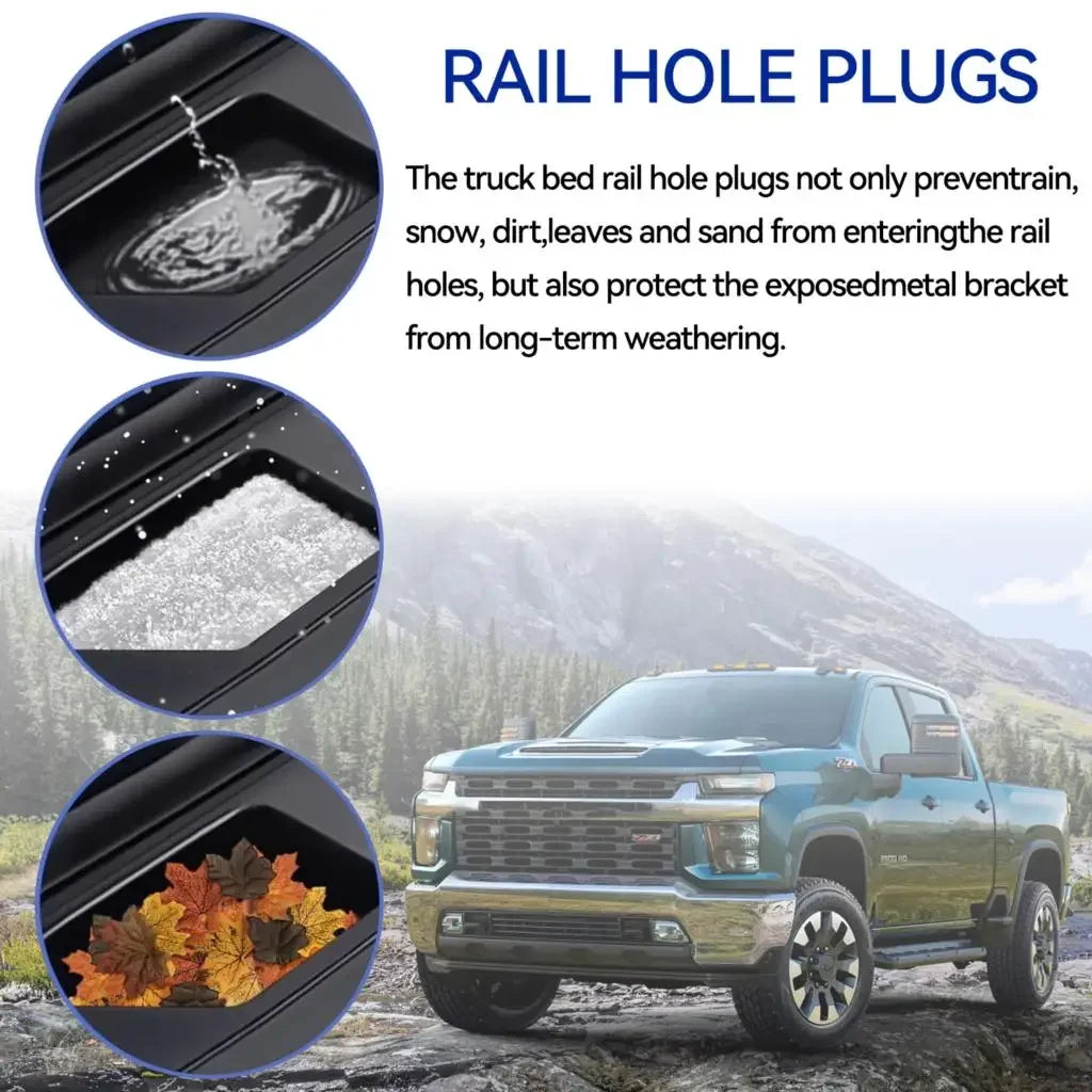 1 Pair Car Pocket Covers Truck Bed Rail Stake Holes Caps For Chevy Silverado GMC Sierra 1500 2500HD 3500HD 2019-2023 Accessories
