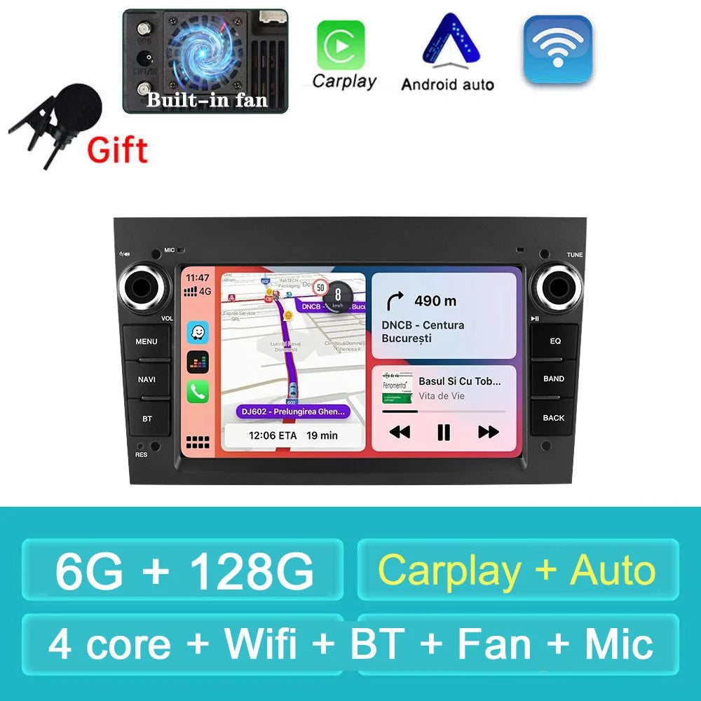 Car Stereo with Apple CarPlay & Android Auto, Compatible with Opel/Vauxhall Astra, Antara, Vivaro, Vectra & Corsa
