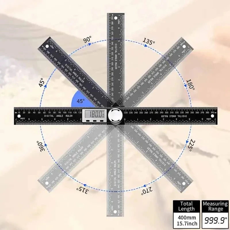 HOMEFISH 1 PC 2 in 1 Digital Angle Detector Scale Suitable for Woodworking Measurement Tools High Accuracy Mutifunction Tools
