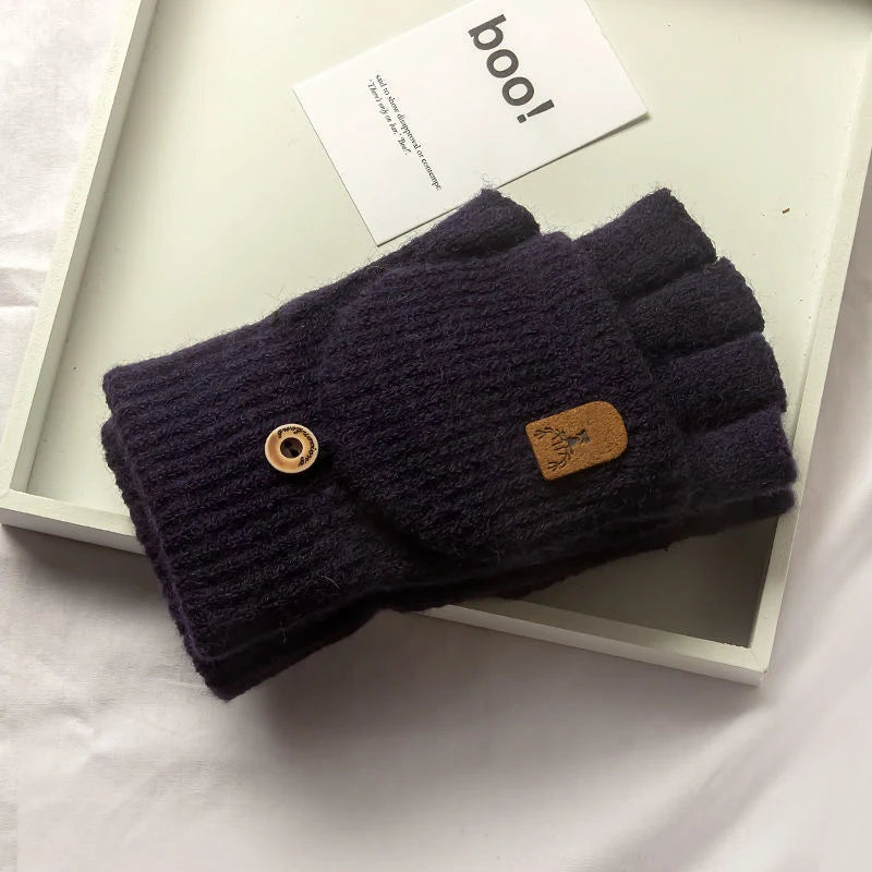 Knit Fingerless Touchscreen Gloves, Unisex
