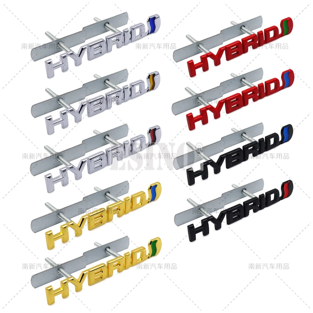 Car Styling Hybrid 3D Grill Rear Trunk Fender Metal Chrome Zinc Alloy Emblem Badge for Toyota RAV 4 Prado Camry Corolla Yaris