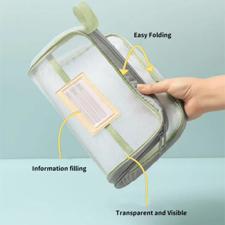 Transparent Stationery Storage Folder Hot Thicken Mesh Zipper File Packing A4 Size School Office Supplies Travel Storage Bags
