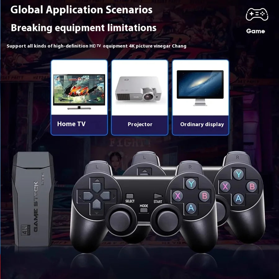 Basix 4K Retro Gaming Stick – 20,000+ Games, 64GB, 2.4G Dual Wireless Controllers | Thanksgiving Gift