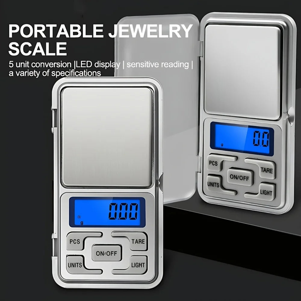 High Precision Mini Pocket Scale 500g/0.1g, Portable Digital Jewelry Scale, Accurate Small LCD Weighing Device for Easy Carry