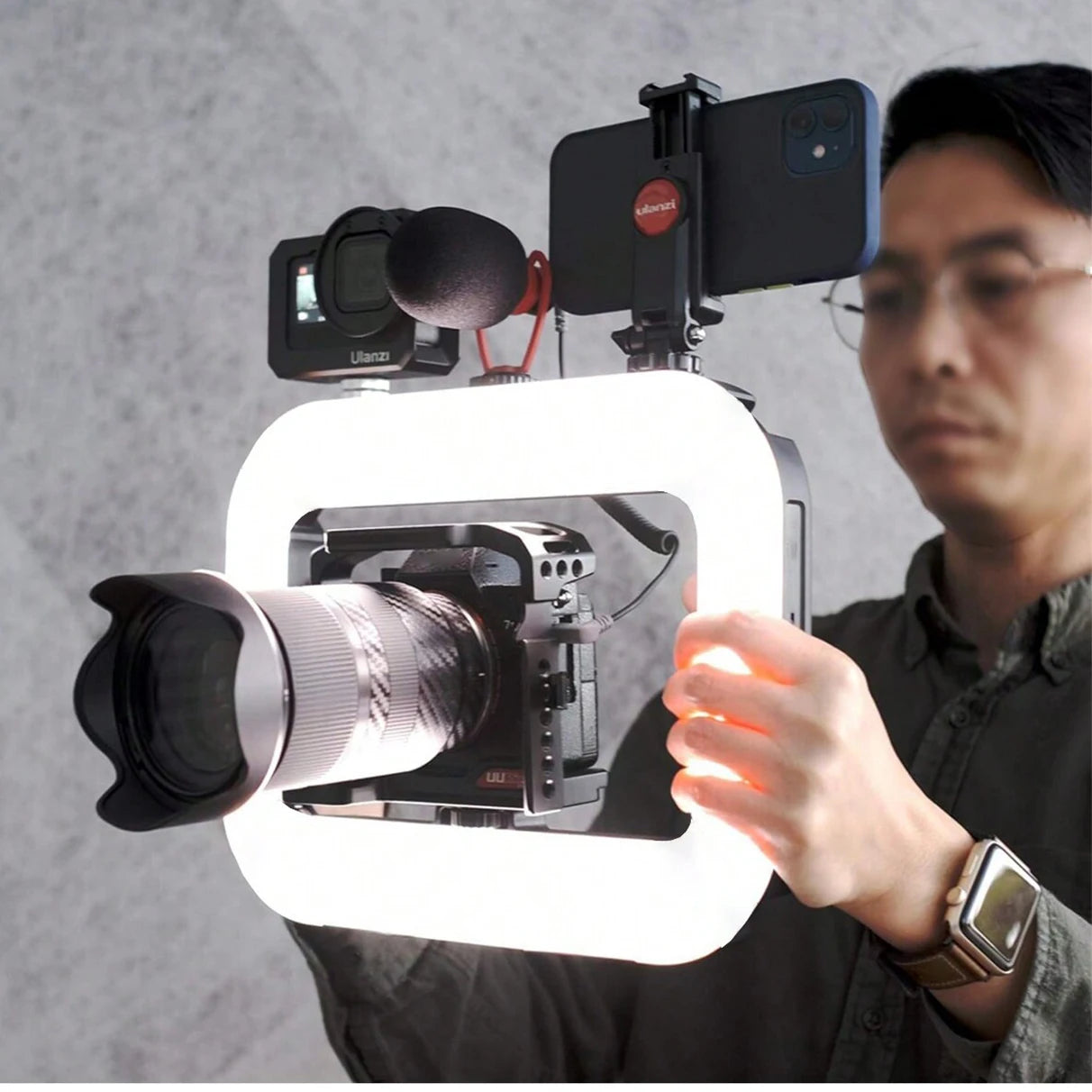 11 inch selfie light with rotatable stand and cell phone holder LED selfie light portable mini fill light for cell phone photogr