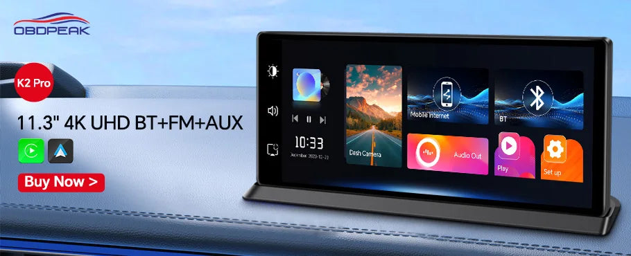 K60 Pro 11.3" 4G+64G WIFI Android 14 AI Screen GPS Navigation Carplay Android AUTO 1080P Dash Cam RearView Mirror Video Recorder