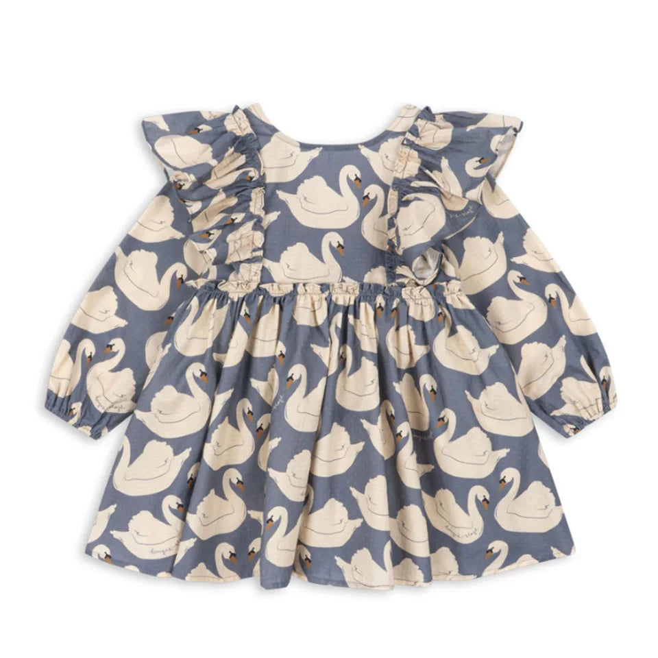Girls Swan Print Winter Coat - Fleece-Lined Padded Jacket - photo 4
