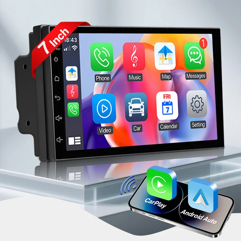 Hippcron 7/9 inch Car Radio 2 Din Wireless Android Auto Carplay Multimedia Player Bluetooth IPS Touch Screen FM Audio Receiver