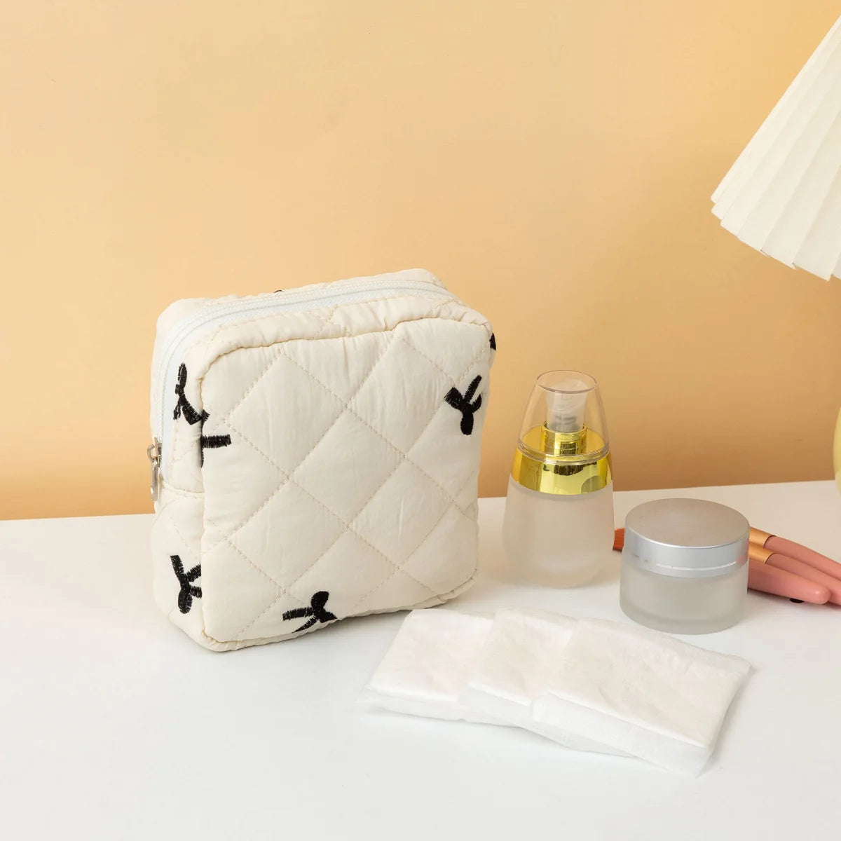 Cute Large Capacity Sanitary Napkin Storage Bags Cartoon Bow Portable Girls Physiological Period Tampon Organiser Bag Pouch