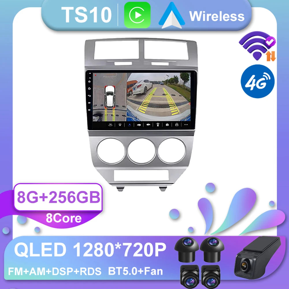 Car Stereo with Apple CarPlay & Android Auto, Compatible with Dodge Caliber (2007-2010)