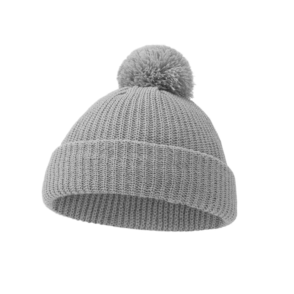 Infant Pom Pom Knit Beanie - Folded Cuff Baby Hat 0-12 Months - photo 9