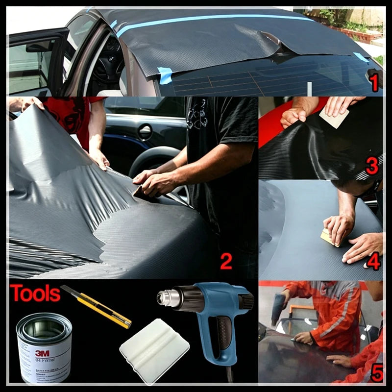 150cm Wide 3D Carbon Fiber Vinyl Film 3M Car Stickers Waterproof DIY Auto Vehicle Motorcycle Car Styling Wrap Roll Accessories